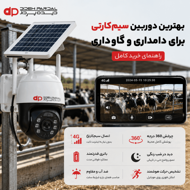 بهترین دوربین سیم‌کارتی برای دامداری و گاوداری | راهنمای خرید کامل 