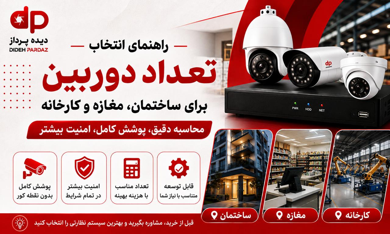 تعداد دوربین مداربسته مورد نیاز برای ساختمان، مغازه و کارخانه