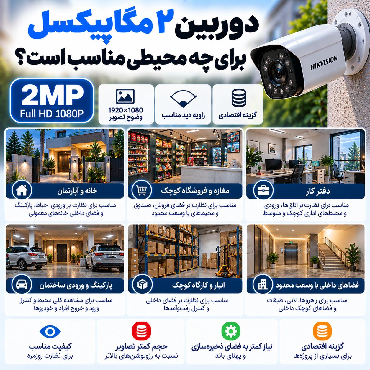 پکیج دوربین مداربسته چند مگاپیکسل بخریم؟ مقایسه ۲، ۴ و ۸ مگاپیکسل