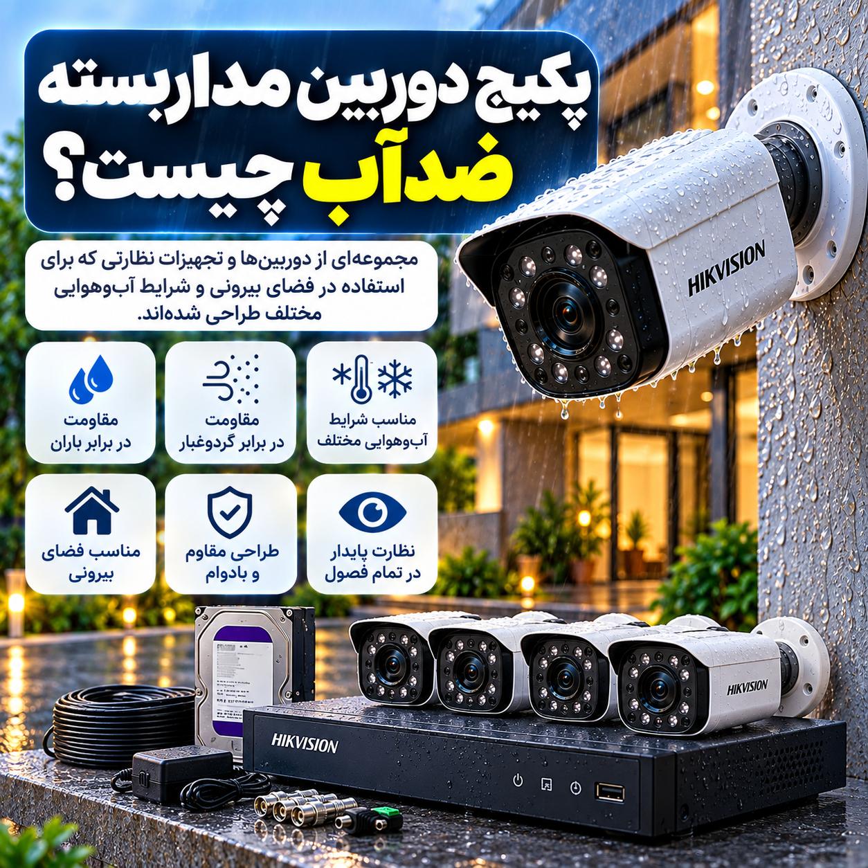 پکیج دوربین مداربسته ضدآب چیست؟ استاندارد IP چه معنایی دارد؟