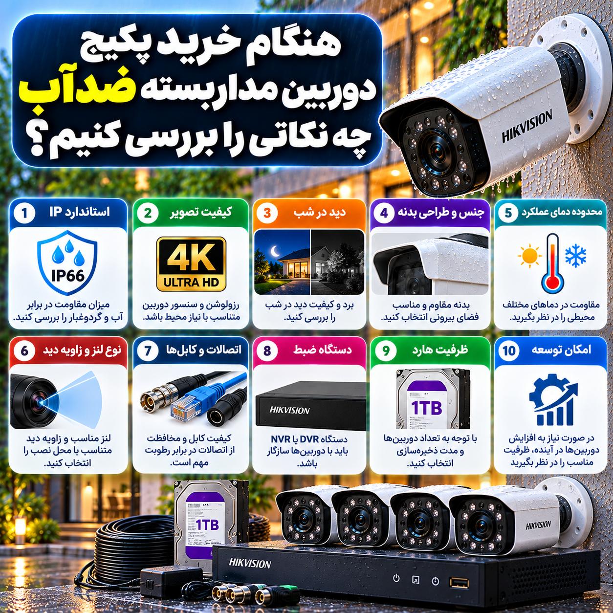 پکیج دوربین مداربسته ضدآب چیست؟ استاندارد IP چه معنایی دارد؟