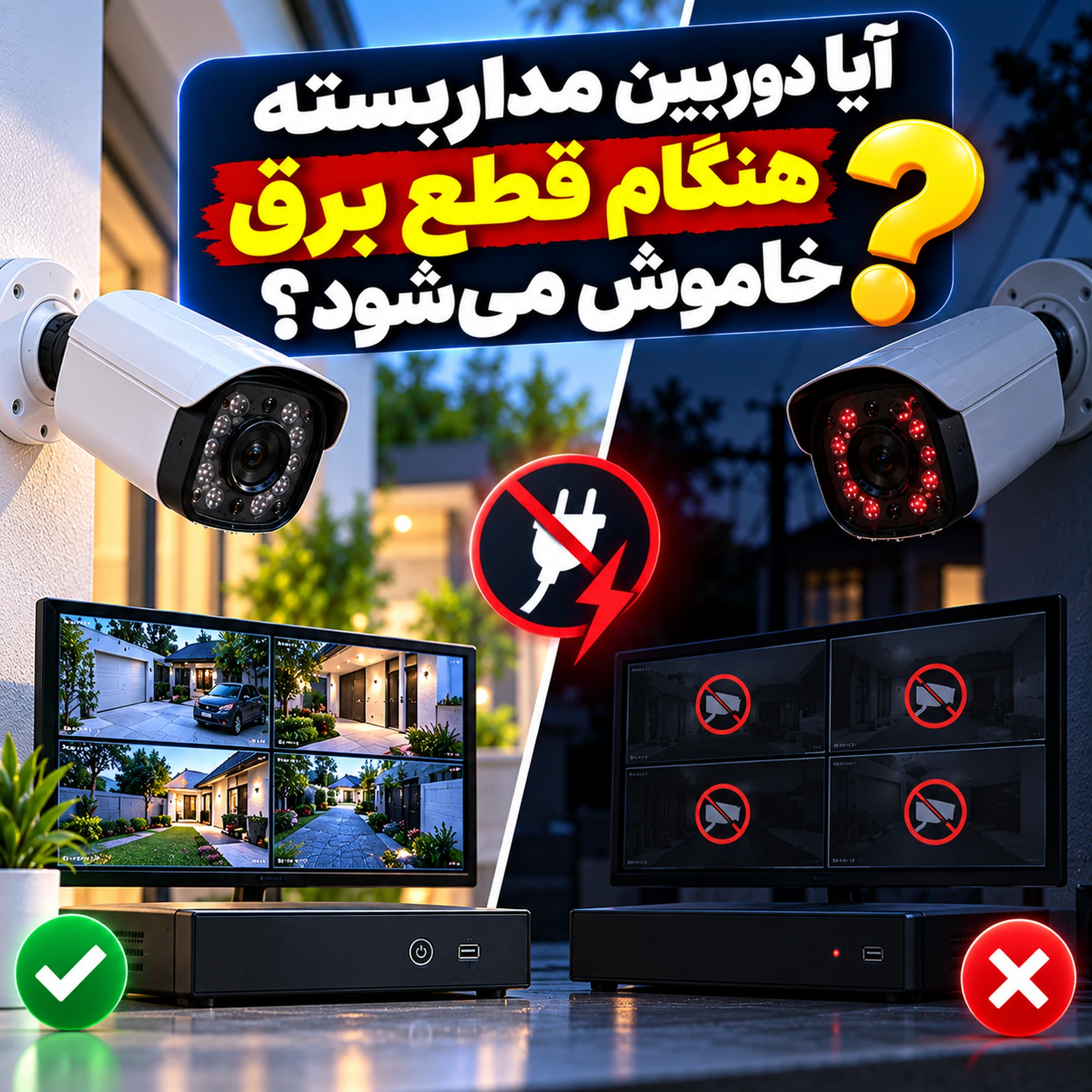 پکیج دوربین مداربسته در زمان قطع برق چگونه کار می‌کند؟